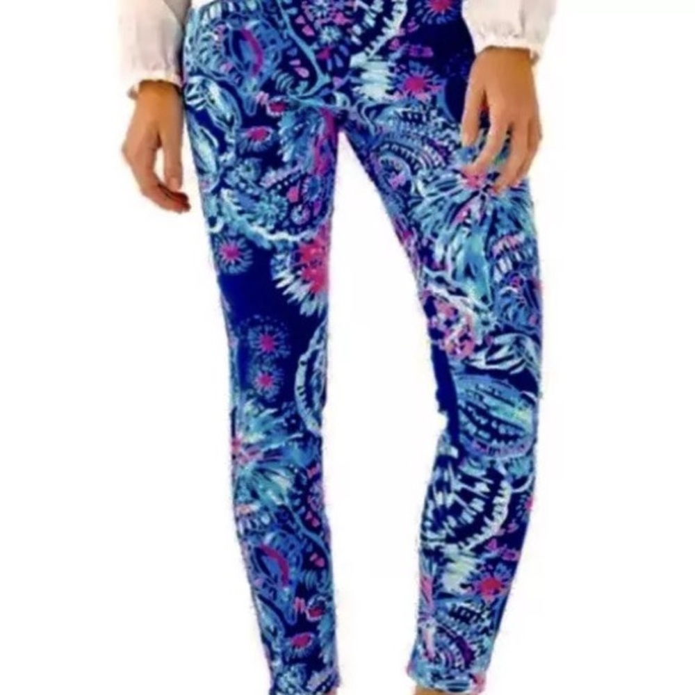 Lilly Pulitzer Keliani Stretch Pants 4 Deep Indigo Gypsea Girl